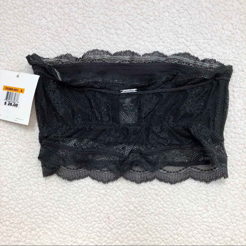 Calvin Klein Lace Black Bandeau Bra Size S - Picture 3 of 7
